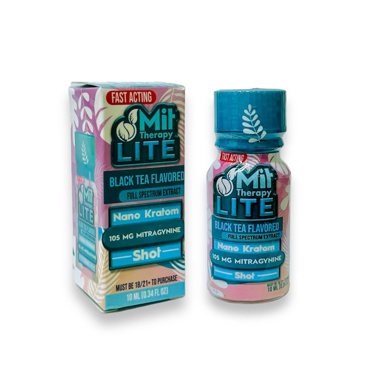 Mit Therapy Lite Fast-Acting Nano Kratom Shot | Black Tea Flavor | 105mg Mitragynine | 10ml