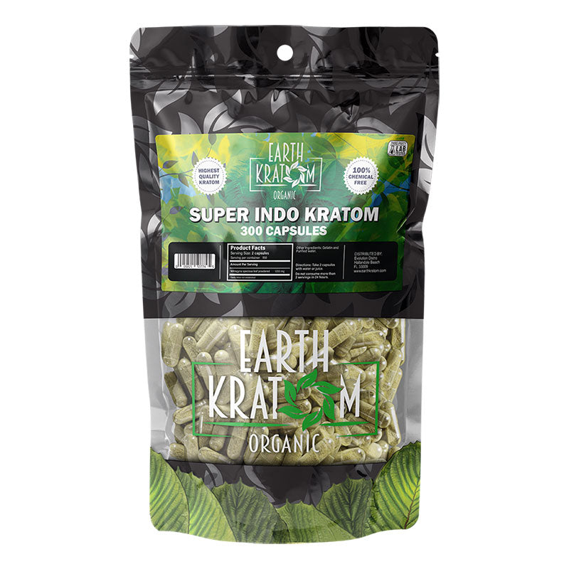 Earth Kratom Organic – Premium Kratom Capsules 300 capsules